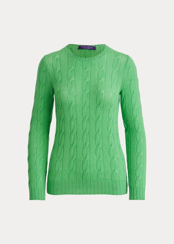 Sueter Ralph Lauren Mujer Verde Menta Verdes - Cable-Knit Cashmere - KJFTX2857